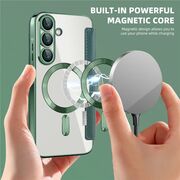 Husa pentru  Samsung Galaxy A36 EliteBook Executive Tip Carte cu Protectie RFID, Compatibilitate MagSafe si protectie lentile Transparent - Verde