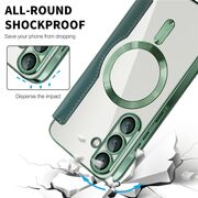 Husa pentru  Samsung Galaxy A36 EliteBook Executive Tip Carte cu Protectie RFID, Compatibilitate MagSafe si protectie lentile Transparent - Verde