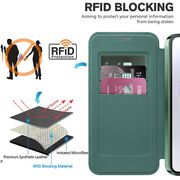 Husa pentru  Samsung Galaxy A36 EliteBook Executive Tip Carte cu Protectie RFID, Compatibilitate MagSafe si protectie lentile Transparent - Verde