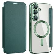 Husa pentru  Samsung Galaxy A36 EliteBook Executive Tip Carte cu Protectie RFID, Compatibilitate MagSafe si protectie lentile Transparent - Verde