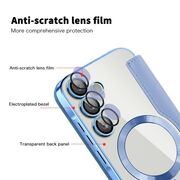 Husa pentru  Samsung Galaxy A55 EliteBook Executive Tip Carte cu Protectie RFID, Compatibilitate MagSafe si protectie lentile Transparent - Albastru deschis