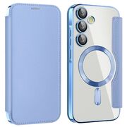 Husa pentru  Samsung Galaxy A55 EliteBook Executive Tip Carte cu Protectie RFID, Compatibilitate MagSafe si protectie lentile Transparent - Albastru deschis
