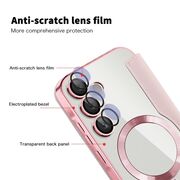 Husa pentru  Samsung Galaxy A55 EliteBook Executive Tip Carte cu Protectie RFID, Compatibilitate MagSafe si protectie lentile Transparent - Roz