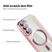 Husa pentru  Samsung Galaxy S22 5G EliteBook Executive Tip Carte cu Protectie RFID, Compatibilitate MagSafe si protectie lentile Transparent - Roz