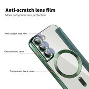 Husa pentru  Samsung Galaxy S22 5G EliteBook Executive Tip Carte cu Protectie RFID, Compatibilitate MagSafe si protectie lentile Transparent - Verde