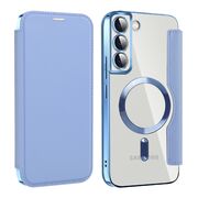 Husa pentru  Samsung Galaxy S22 Plus 5G EliteBook Executive Tip Carte cu Protectie RFID, Compatibilitate MagSafe si protectie lentile Transparent - Albastru deschis