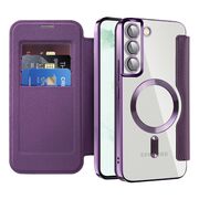 Husa pentru  Samsung Galaxy S22 Plus 5G EliteBook Executive Tip Carte cu Protectie RFID, Compatibilitate MagSafe si protectie lentile Transparent - Mov