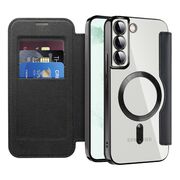 Husa pentru  Samsung Galaxy S22 Plus 5G EliteBook Executive Tip Carte cu Protectie RFID, Compatibilitate MagSafe si protectie lentile Transparent - Negru