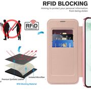 Husa pentru  Samsung Galaxy S22 Plus 5G EliteBook Executive Tip Carte cu Protectie RFID, Compatibilitate MagSafe si protectie lentile Transparent - Roz