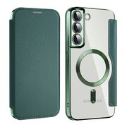 Husa pentru  Samsung Galaxy S22 Plus 5G EliteBook Executive Tip Carte cu Protectie RFID, Compatibilitate MagSafe si protectie lentile Transparent - Verde
