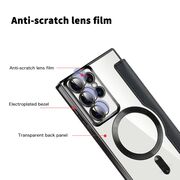 Husa pentru  Samsung Galaxy S22 Ultra 5G EliteBook Executive Tip Carte cu Protectie RFID, Compatibilitate MagSafe si protectie lentile Transparent - Negru