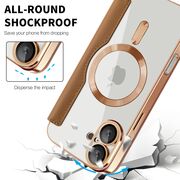 Husa pentru  iPhone 16 EliteBook Executive Tip Carte cu Protectie RFID, Compatibilitate MagSafe si protectie lentile Transparent - Maro