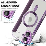 Husa pentru  iPhone 16 EliteBook Executive Tip Carte cu Protectie RFID, Compatibilitate MagSafe si protectie lentile Transparent - Mov