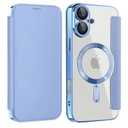 Husa pentru  iPhone 16 Plus EliteBook Executive Tip Carte cu Protectie RFID, Compatibilitate MagSafe si protectie lentile Transparent - Albastru deschis