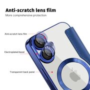 Husa pentru  iPhone 16 Plus EliteBook Executive Tip Carte cu Protectie RFID, Compatibilitate MagSafe si protectie lentile Transparent - Albastru