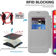 Husa pentru  iPhone 16 Plus EliteBook Executive Tip Carte cu Protectie RFID, Compatibilitate MagSafe si protectie lentile Transparent - Argintiu