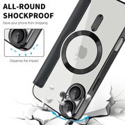 Husa pentru  iPhone 16 Plus EliteBook Executive Tip Carte cu Protectie RFID, Compatibilitate MagSafe si protectie lentile Transparent - Negru