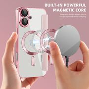 Husa pentru  iPhone 16 Plus EliteBook Executive Tip Carte cu Protectie RFID, Compatibilitate MagSafe si protectie lentile Transparent - Roz