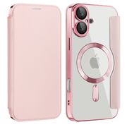 Husa pentru  iPhone 16 Plus EliteBook Executive Tip Carte cu Protectie RFID, Compatibilitate MagSafe si protectie lentile Transparent - Roz