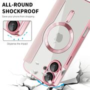 Husa pentru  iPhone 16 Plus EliteBook Executive Tip Carte cu Protectie RFID, Compatibilitate MagSafe si protectie lentile Transparent - Roz