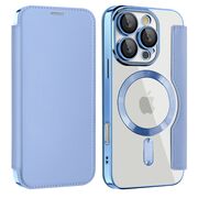 Husa pentru  iPhone 16 Pro EliteBook Executive Tip Carte cu Protectie RFID, Compatibilitate MagSafe si protectie lentile Transparent - Albastru deschis
