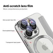 Husa pentru  iPhone 16 Pro EliteBook Executive Tip Carte cu Protectie RFID, Compatibilitate MagSafe si protectie lentile Transparent - Argintiu