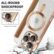 Husa pentru  iPhone 16 Pro EliteBook Executive Tip Carte cu Protectie RFID, Compatibilitate MagSafe si protectie lentile Transparent - Maro