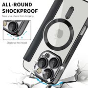 Husa pentru  iPhone 16 Pro EliteBook Executive Tip Carte cu Protectie RFID, Compatibilitate MagSafe si protectie lentile Transparent - Negru