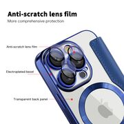 Husa pentru  iPhone 16 Pro Max EliteBook Executive Tip Carte cu Protectie RFID, Compatibilitate MagSafe si protectie lentile Transparent - Albastru