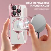 Husa pentru  iPhone 16 Pro Max EliteBook Executive Tip Carte cu Protectie RFID, Compatibilitate MagSafe si protectie lentile Transparent - Roz
