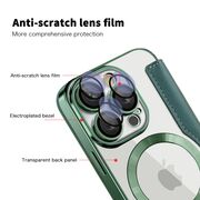 Husa pentru  iPhone 16 Pro Max EliteBook Executive Tip Carte cu Protectie RFID, Compatibilitate MagSafe si protectie lentile Transparent - Verde