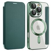 Husa pentru  iPhone 16 Pro Max EliteBook Executive Tip Carte cu Protectie RFID, Compatibilitate MagSafe si protectie lentile Transparent - Verde