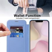 Husa pentru  iPhone 16e EliteBook Executive Tip Carte cu Protectie RFID, Compatibilitate MagSafe si protectie lentile Transparent - Albastru deschis