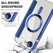 Husa pentru  iPhone 16e EliteBook Executive Tip Carte cu Protectie RFID, Compatibilitate MagSafe si protectie lentile Transparent - Albastru