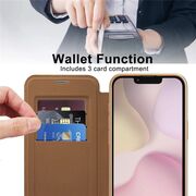 Husa pentru  iPhone 16e EliteBook Executive Tip Carte cu Protectie RFID, Compatibilitate MagSafe si protectie lentile Transparent - Maro