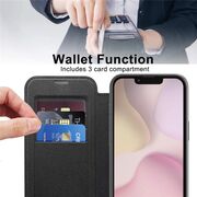 Husa pentru  iPhone 16e EliteBook Executive Tip Carte cu Protectie RFID, Compatibilitate MagSafe si protectie lentile Transparent - Negru