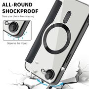 Husa pentru  iPhone 16e EliteBook Executive Tip Carte cu Protectie RFID, Compatibilitate MagSafe si protectie lentile Transparent - Negru