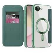 Husa pentru  iPhone 16e EliteBook Executive Tip Carte cu Protectie RFID, Compatibilitate MagSafe si protectie lentile Transparent - Verde
