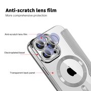 Husa pentru  iPhone 15 Pro EliteBook Executive Tip Carte cu Protectie RFID, Compatibilitate MagSafe si protectie lentile Transparent - Argintiu