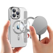 Husa pentru  iPhone 15 Pro EliteBook Executive Tip Carte cu Protectie RFID, Compatibilitate MagSafe si protectie lentile Transparent - Argintiu