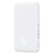 Acumulator Extern Type-C, Incarcare Wireless, 20W, 5000mAh + Cablu Type-C, 30cm - Baseus Mini - Alb