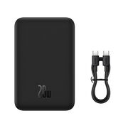 Acumulator Extern Type-C, Incarcare Wireless, 20W, 20000mAh + Cablu Type-C, 30cm - Baseus Mini - Negru