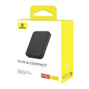 Acumulator Extern Type-C, Incarcare Wireless, 20W, 6000mAh + Cablu Type-C, 30cm - Baseus Mini Air - Negru