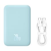 Acumulator Extern Type-C, Incarcare Wireless, 20W, 6000mAh + Cablu Type-C, 30cm - Baseus Mini Air  - Blue