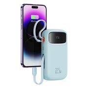 Acumulator Extern Lightning, 2x Type-C, USB, 22.5W, 20000mAh + Cablu Type-C, 30cm - Baseus Qpow Pro+ - Blue