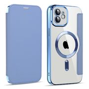 Husa pentru  iPhone 11 EliteBook Executive Tip Carte cu Protectie RFID, Compatibilitate MagSafe si protectie lentile Transparent - Albastru deschis