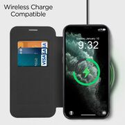 Husa pentru  iPhone 11 Pro Max EliteBook Executive Tip Carte cu Protectie RFID, Compatibilitate MagSafe si protectie lentile Transparent - Verde