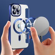 Husa pentru  iPhone 12 Pro EliteBook Executive Tip Carte cu Protectie RFID, Compatibilitate MagSafe si protectie lentile Transparent - Albastru