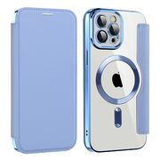 Husa pentru  iPhone 12 Pro Max EliteBook Executive Tip Carte cu Protectie RFID, Compatibilitate MagSafe si protectie lentile Transparent - Albastru deschis