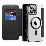 Husa pentru  iPhone 12 Pro Max EliteBook Executive Tip Carte cu Protectie RFID, Compatibilitate MagSafe si protectie lentile Transparent - Negru